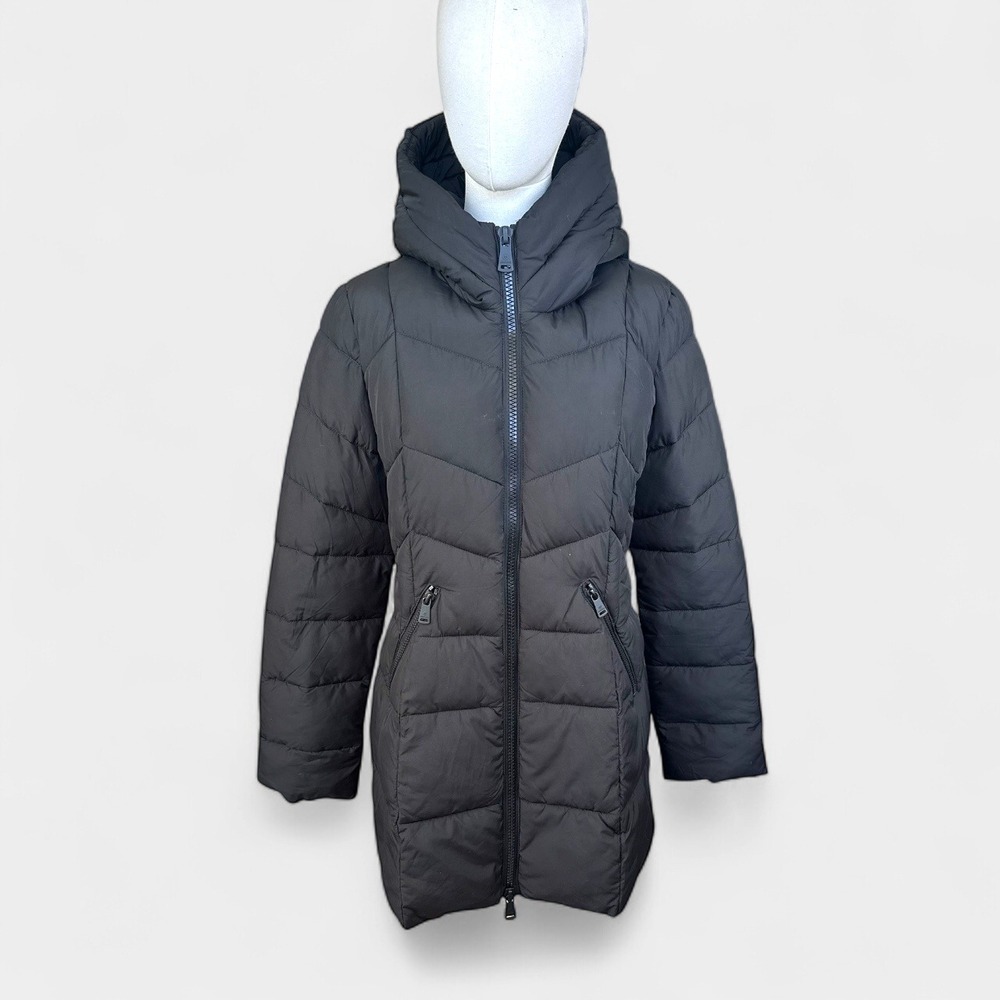 Bernardo Puffer Coat NWOT Hood EcoPlume Insulation Water Resistant Black Medium